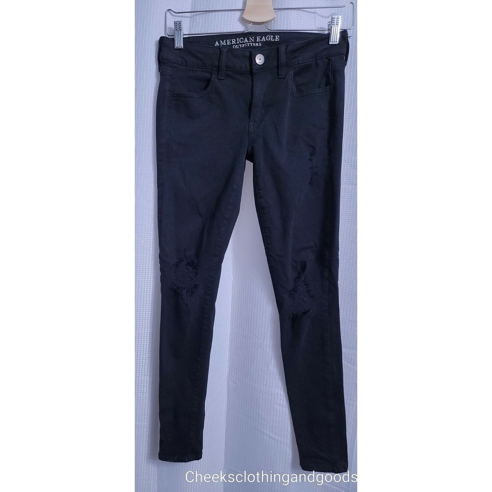 American Eagle Black Jegging Super Stretch Jeans Women's Size 2 Regular - Picture 2 of 8